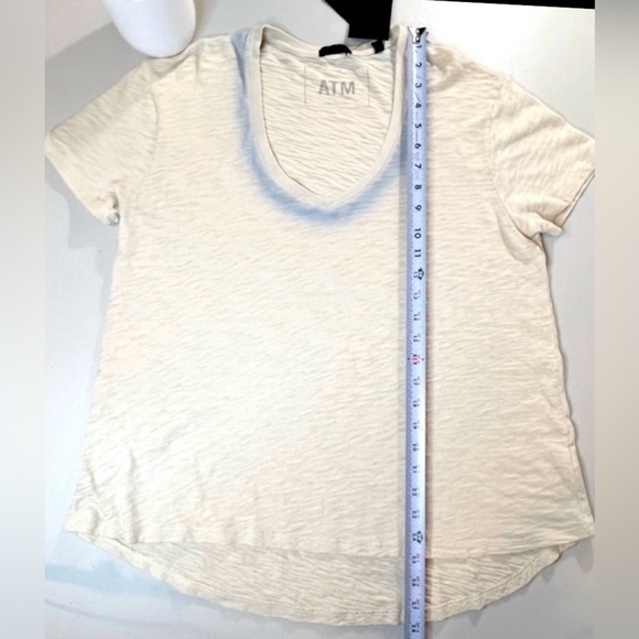 ATM Anthony Thomas Melillo Slub Jersey V-Neck, Coral Stone/ Powder, Size XS/S - Picture 3 of 13